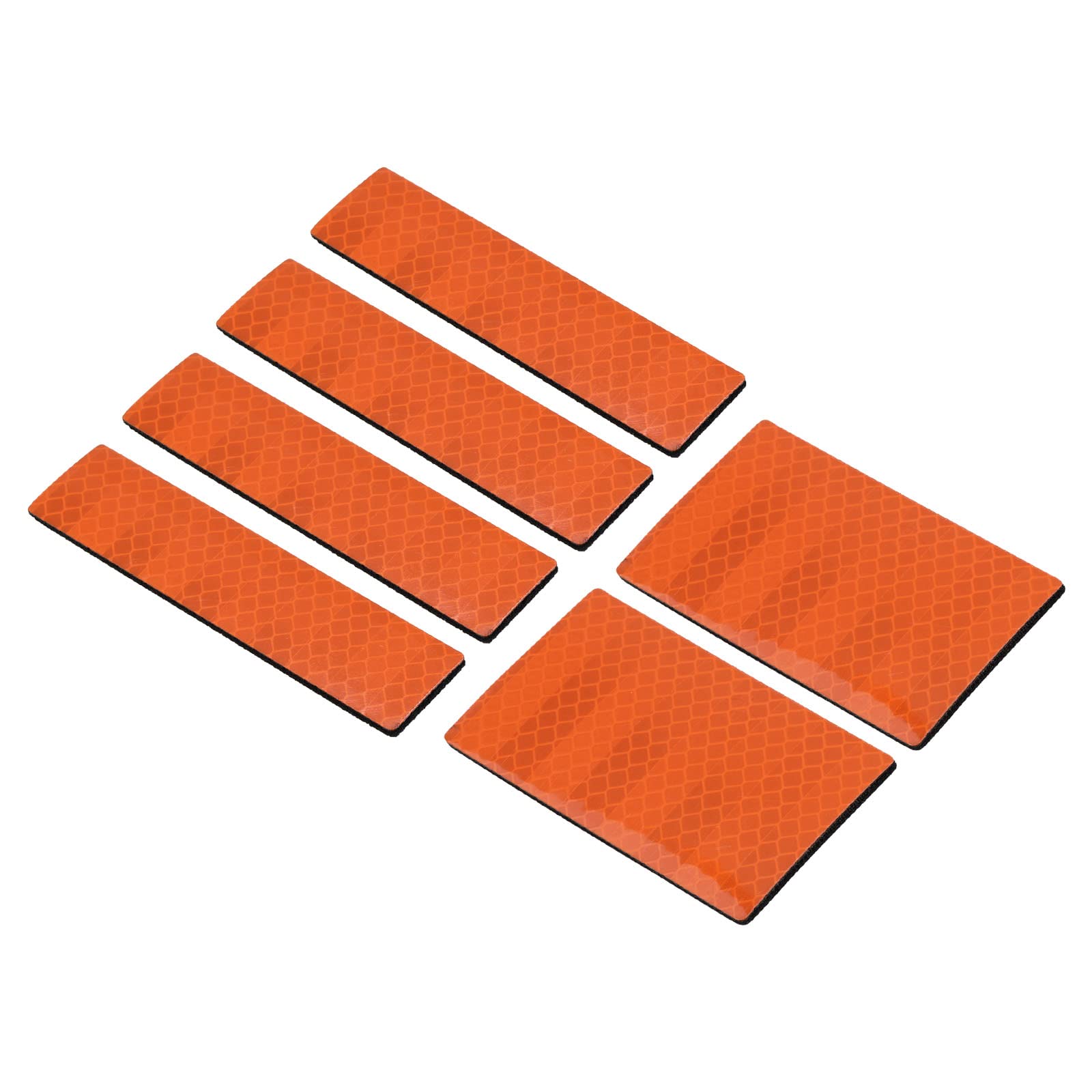 PATIKIL Reflective Patch 1x4 2x3, 6 Pcs Hook and Loop Fastener Safety Appliques for Night Sportsperson Worker Hiker, Orange