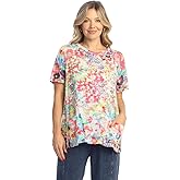 Jess & Jane Short Sleeve Burnout Tunic Top - AJ1