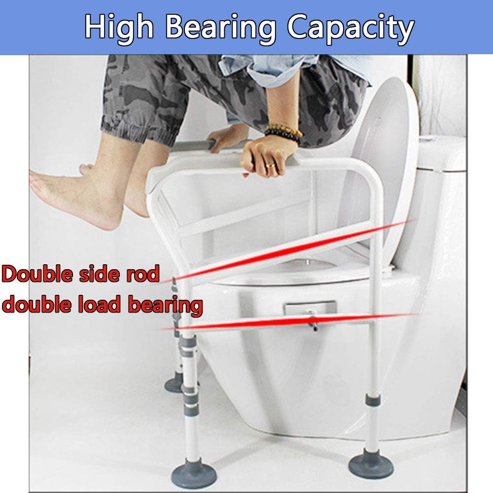 JeKaVis Upgrade Anti-Slip Toilet Safety Rails 330lbs Adjustable Handrail Grab Bar Support Assist for Seniors, Handicap & Disabled, Free-Assembly, Fit Most of Toilets: Health & Personal Care