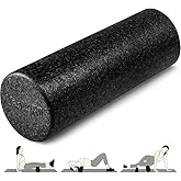 Yes4All High-Density Foam Roller for Back Pain Relief, Yoga, Exercise, Physical Therapy, Muscle Deep Tissue Massage 12-18-24-36 - Black - 18 Inches