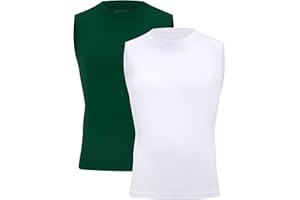 Moozava Youth Sleeveless Compression Shirt Boys Athletic Tank Tops Kids Basketball Football Undershirt