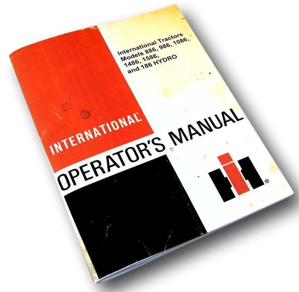 Amazon.com: International 886 986 1086 1486 1586 Hydro 186 Tractors  Operators Owners Manual: Industrial & Scientific