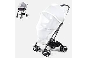 SUNJOY CASTLE Mosquito Net for Stroller, Universal 3D Baby Bug Net with Two-Way Zippers & Storage Bag, Breathable & Foldable Netting for Stroller,Cradle（White）