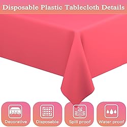 WNINK 2 Pack Red Tablecloths Disposable Table
