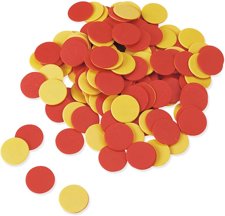 Learning Resources Two-Color Counters, Red/Yellow, Educational Counting, Sorting, Patterning, and Probability Activities, Set of 200, Grades K+, Ages 5+ : Childrens Mathematics Learning Aids : Office Products