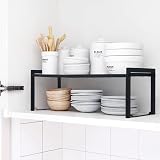Goodsnetic Expandable Cabinet Shelf 13.8-26 in Black Heavy-Duty 22LBS view 2