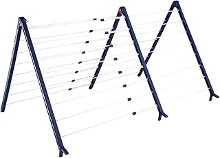 Leifheit Badewannentrockner Pegasus Bath 190 Extendable, standfester Standtrockner für die Wanne mit 18,9 m Trockenlänge für 2 Wäscheladungen, ausziehbarer Wäscheständer, schmaler Wäschetrockner