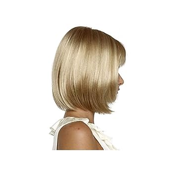 Amazon Com White Women Synthetic Full Wigs Short Straight Blonde