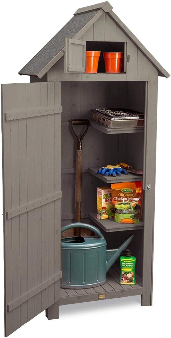 CHRISTOW Slimline Garden Shed, Outdoor Tool Storage, Compact Utility