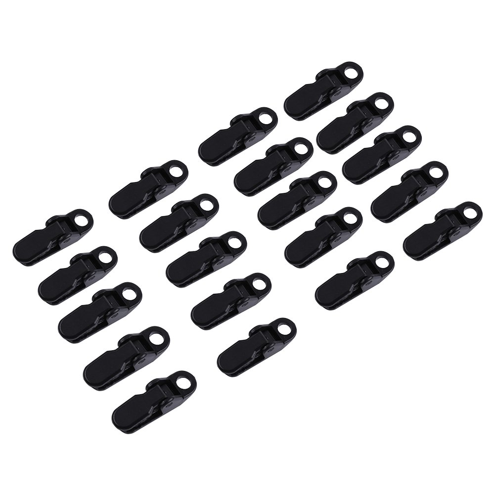 Yosoo 20Pcs Black Tarp Clip Set Tent Snaps Camping Awning Canopy Clamp Clips Tent Tighten For Outdoor Activities