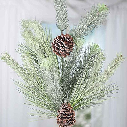 Factory Direct Craft 31 Inch Snowy Mixed Pine and and Pinecone Spray for Home and Holiday Decorating and Embellishing