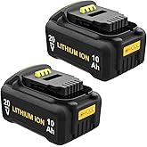 ANTRobut 2Pack 10Ah Replacement for Dewalt 20V Batteries DCB200 DCB206 DCB208 DCB210 for Dewalt 20V MAX Lithium Batteries Com