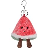 Apricot Lamb Watermelon Cute Food Plushies Keychain, Soft Stuffed Plush Keychain Toys for Kids’ Backpack, Purse, 3.5Inches