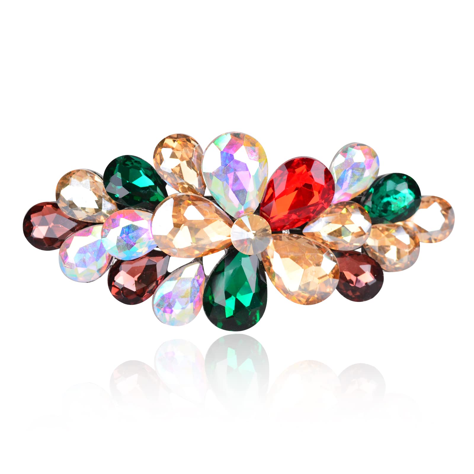 Sankuwen Flower Luxury Jewelry Design Hairpin Rhinestone Hair Barrette Clip,Also Perfect Mother's Day Gifts for Mom(Style B,Multicolor)