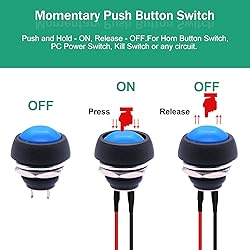 Twidec/6Pcs 12mm Momentary Push Button Switch