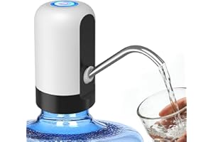 Rechargeable Water Dispenser Pump for 5 Gallon, USB Type-C Rechargeable with 1200mAh Battery, Powerful Suction for Home, Offi