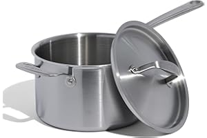 Made In Cookware - 4 Quart Stainless Steel Saucepan with Lid - 5 Ply Stainless Clad Sauce Pan - Professional Cookware - Made 