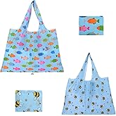 ZooviHyvi Extra Large 50lbs Foldable Reusable Shopping Bags kitchen reusable grocery bags Washable Polyester Bags in Pocket