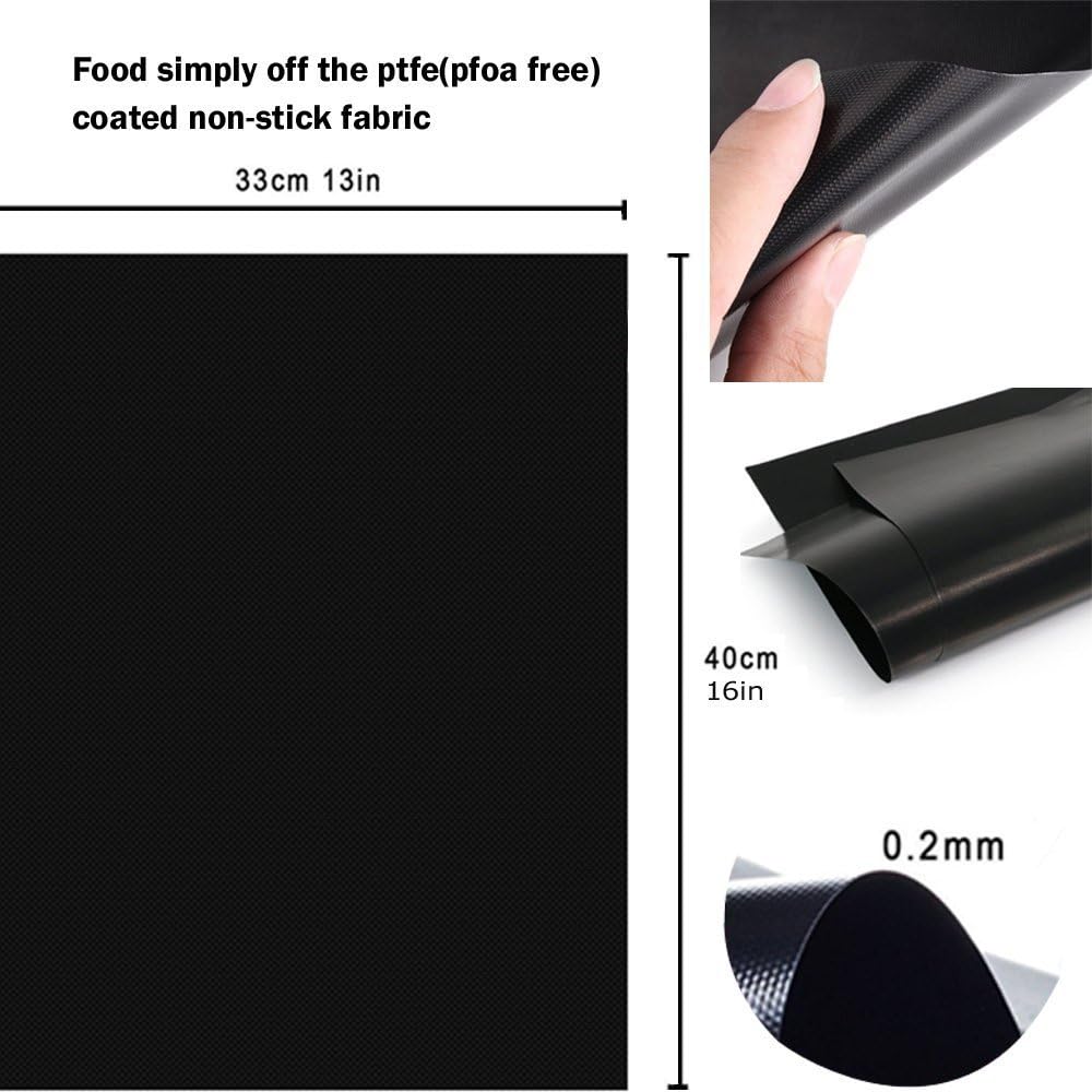 BBQ Grill Mat Set (16"x13"), Non-Stick Barbecue Grill & Baking Mats for Baking on Gas Charcoal, Oven and Electric Grills - Image 4