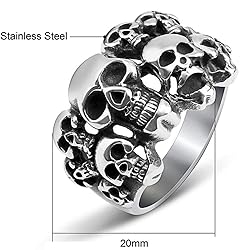 Jude Jewelers Stainless Steel Gothic Skull Vintage