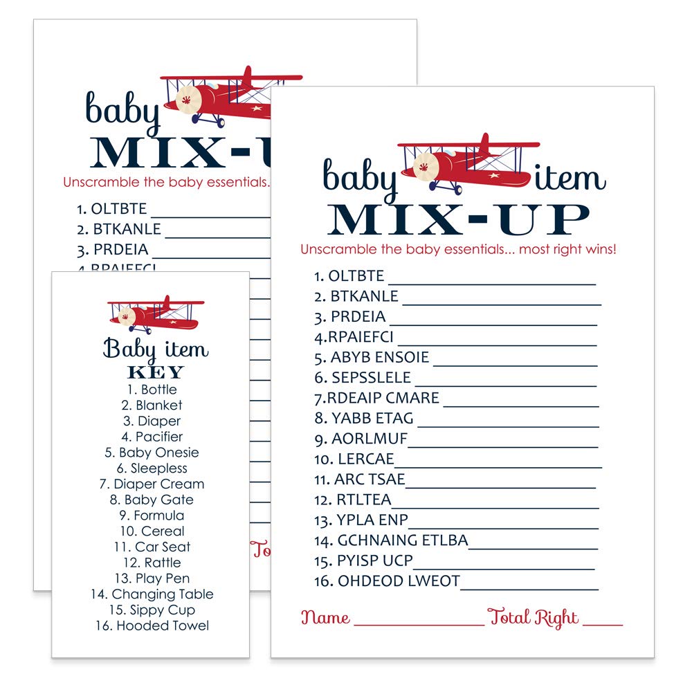 Amazon Com Airplane Baby Shower Games Word Scramble Cards 25 Pack Amazon Com Airplane Baby Shower Games Word Scramble Cards 25 Pack