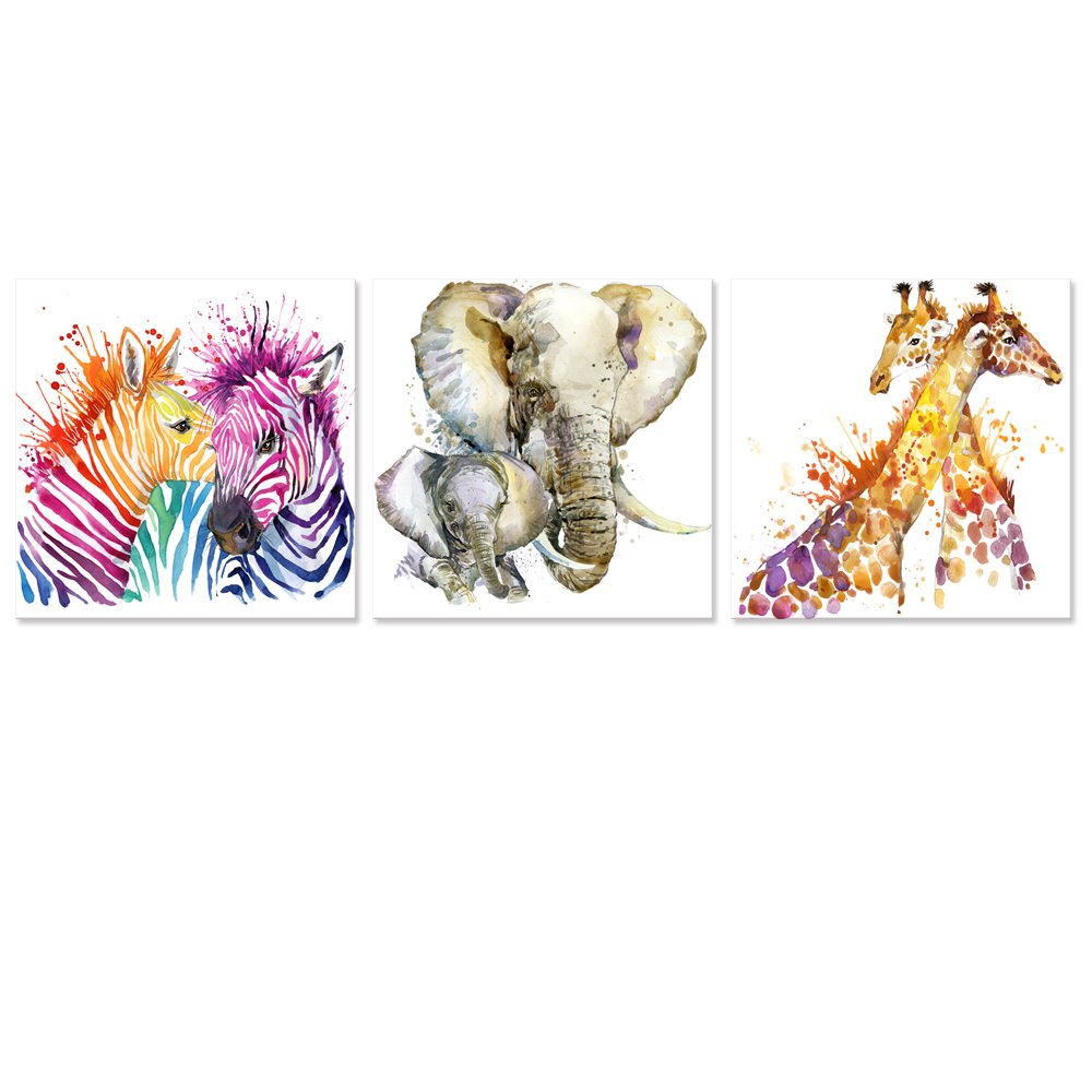giraffe and elephant wall art