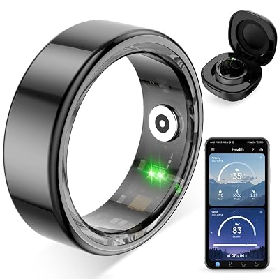 COLMI R02 Smart Ring, a Smart Ring for Women and Men, with a Charging case, Supports Heart Rate, Blood Oxygen, Sleep Health Monitoring, and Sports Tracking Ring, No Subscription Fee. (Black, 9#)