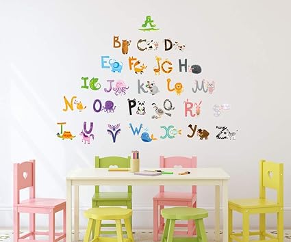Amazon Brand - Solimo Wall Sticker for Kids Room (Play & Learn, Ideal Size on Wall - 140 cm x 100 cm)