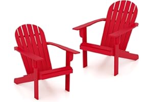 ORALNER Wooden Adirondack Chairs, Acacia Wood Outdoor Lounger for Patio, Deck, Backyard, Porch, Fire Pit, Poolside, Garden, L