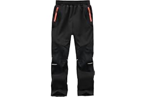Buyboxs Kids Snow Pants Boys Waterproof Insulated Hiking Pants Youth Winter Warm Fleece Lined Ski Snowpants
