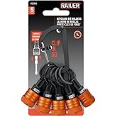 Railer Bit Holder Keychain 5pc - 1/4 inch Hex Shank Bit Holders - Quick-Change Design for Nut Driver, Screwdriver & Drill Bit