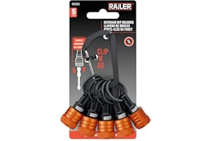 Railer Bit Holder Keychain 5pc - 1/4 inch Hex Shank Bit Holders - Quick-Change Design for Nut Driver, Screwdriver & Drill Bit