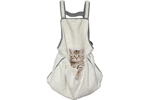 Babyezz Cat Sling Carrier,Dog Carrying Bag,Small Pet Sing Carrier Chest,Cat Sling Accompany Carrier Bag Hands Free,Soft and Breathable Shoulder Back Indoor,for Kittens and Puppies(White)