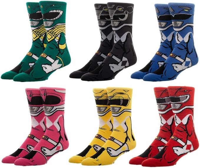 Exclusive Limited Edition Power Rangers 6 Pack Socks Gift Box Set