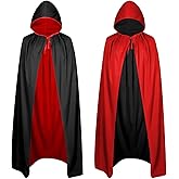 ALEIFLE Unisex Adult Reversible Hooded Vampire Cloak for Halloween, Cosplay,Party,Christmas,Renaissance Fair and More
