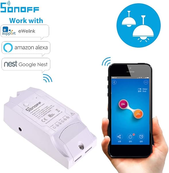Docooler Pow R2 Interruptor de Control Remoto Enchufes Inteligentes y a Control Remoto WiFi Inalmbrico Smart Switch Smart Home El Control Remoto de WiFi 15A Funciona para Google Home Alexa