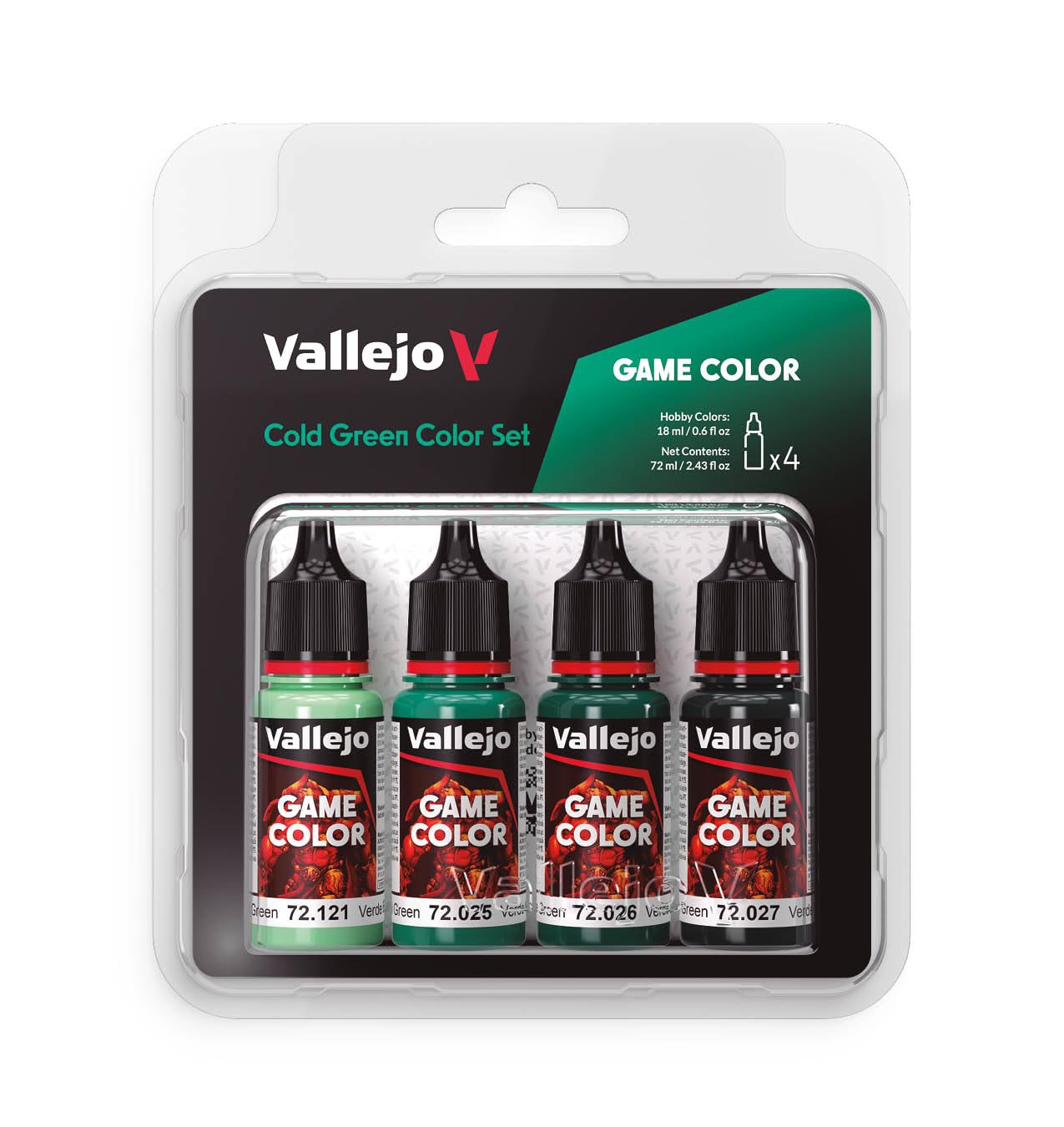 Vallejo AV Game Color Set - Cold Green Colors (x4)