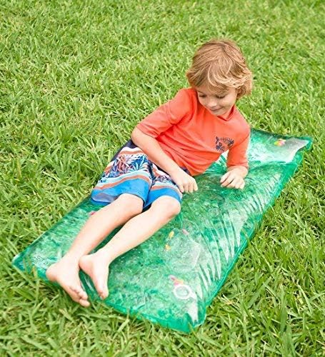 HearthSong Small Rectangle AquaPod Outdoor Water Play Mat with Colorful Fish, 48 L x 24 W
