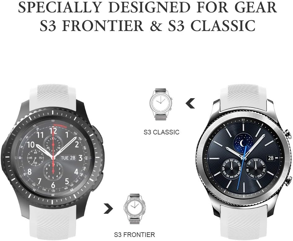 NotoCity for Gear S3 Frontier Band No Gaps,Silicone Replacement Band for Samsung Gear S3 Frontier/Gear S3 Classic/Galaxy Watch 46mm(white) - Image 4