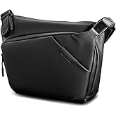 MANSUI Sling Bag Crossbody Shoulder Chest Bag Large lightweight Black waterproof Waist crossbody fanny pack for Men,Travel,Daily Use,Hiking,Commute