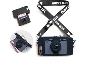 UnnFiko Wallet Case Compatible with iPhone 11 (6.1-inch), Cute Camera Design, Purse Flip Card Pouch Stand Holder Cover Case with Long Shoulder Strap (Gray, iPhone 11)