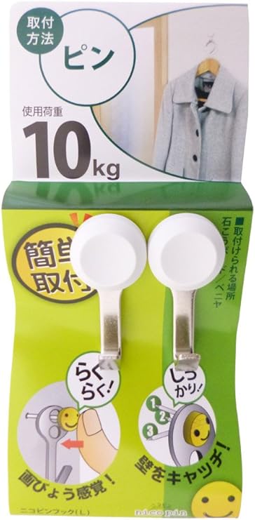 Amazon 八幡ねじ ニコピンフック L ホワイト Zm118 ネジフック