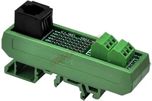 Electronics-Salon Slim DIN Rail Mount RJ11/RJ12 6P6C Breakout Board Interface Module.
