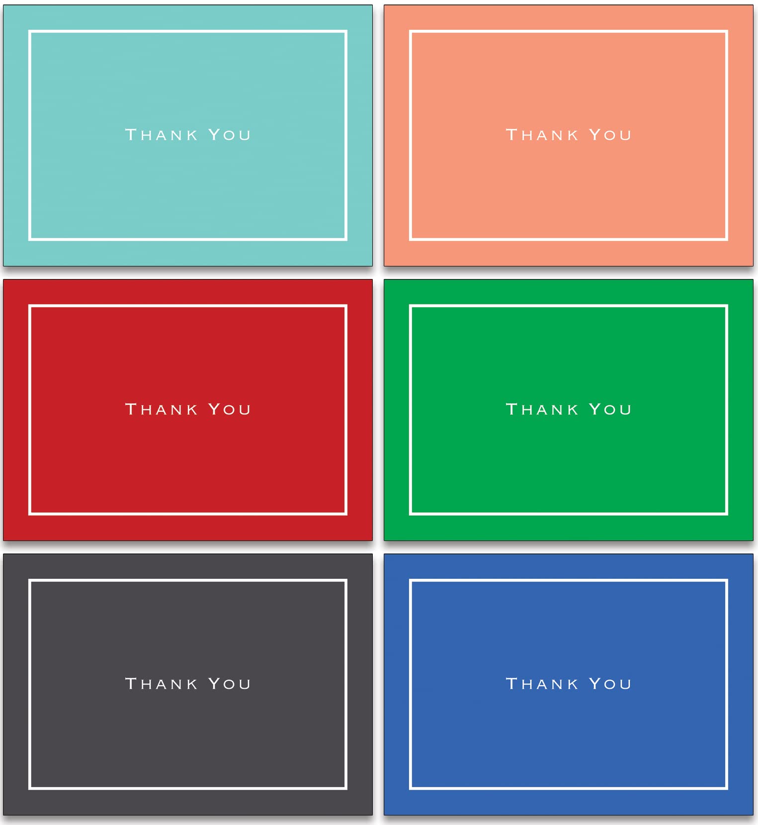 36 Thank You Cards Made from Recycled Paper with Envelopes