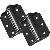 National Hardware Spring Door Hinges N114-975, 3 in, Black, 2-Pack | Tension-Adjustable Self-Closing Action, No Mortise Needed; Surface Mounts to Interior or Exterior Doors