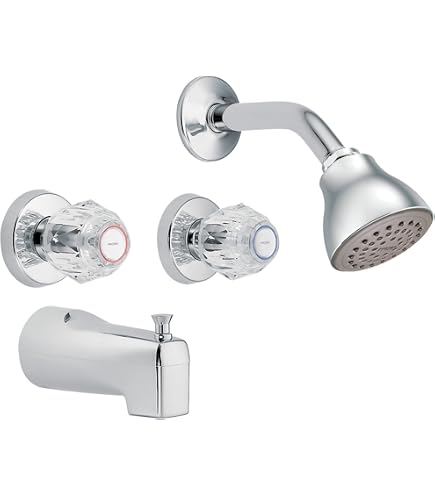 Kingston Brass GKB248 Magellan 2-Handle Tub And Shower Faucet – Satin Nickel, 1.5 GPM WaterSense Showerhead