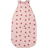 Woolino Toddler Sleeping Sack, 4 Season, Merino Wool and Organic Cotton, Baby Sleep Bag, 2-4 Years, Strawberry