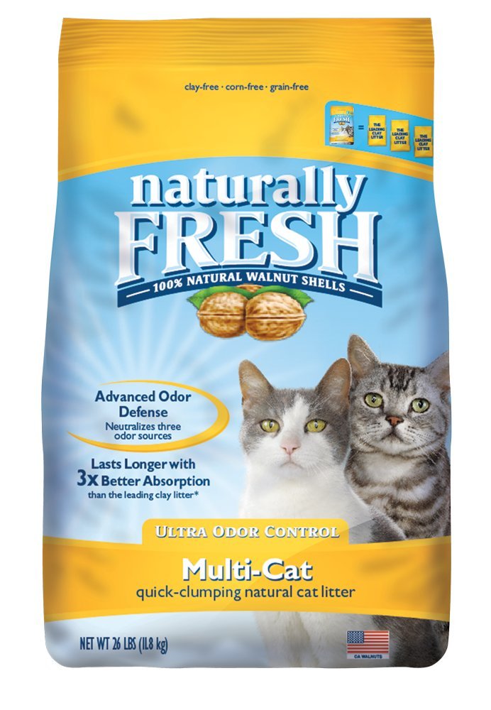 Naturally Fresh Walnut-Based Ultra Odor Control Multi-Cat Quick-Clumping Cat Litter, 26-lb bag