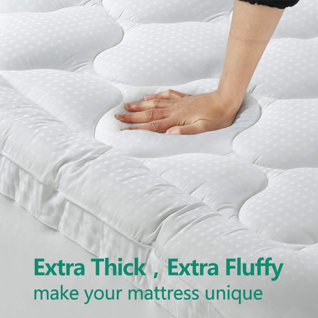COHOME Full Size Mattress Topper Extra Thick Cooling Mattress Pad 400TC