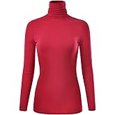 EIMIN Women's Long Sleeve Turtleneck Light Weight Pullover Slim Fit T-Shirts Top (S-3XL)